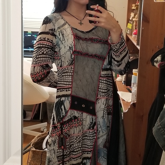 Vintage 90s patchwork dress - Picture 5 of 8